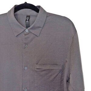 Lululemon Dark Gray Button Down Knit Shirt - Size Large
